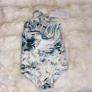Issa de' mar Kids Swim One Piece - Blue and White